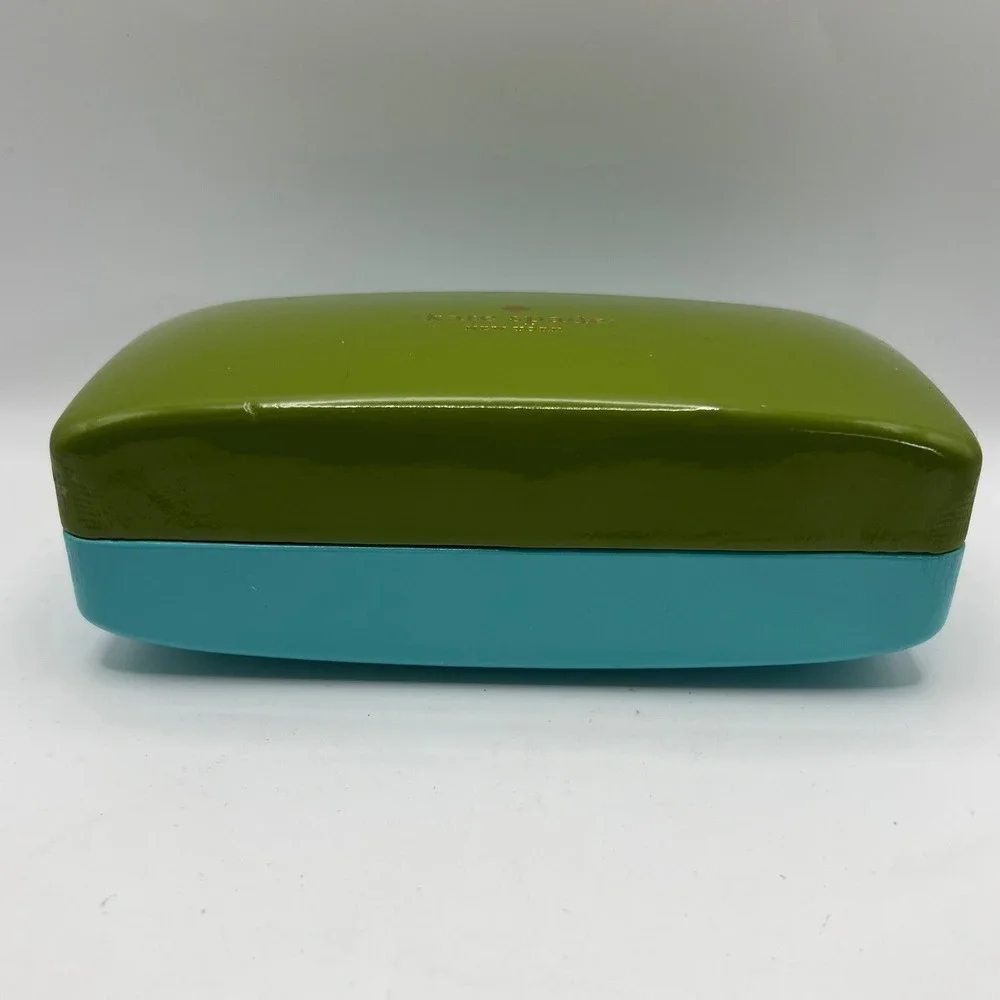 Kate Spade Eyeglass Case Turquoise Green Eye Print Retro Glam Coquette
